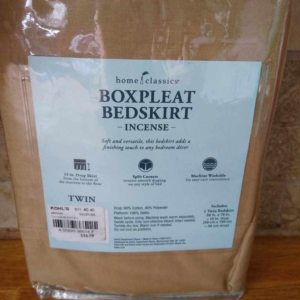 Twin Dust Ruffle Bed Skirt Tan Brown Beige New